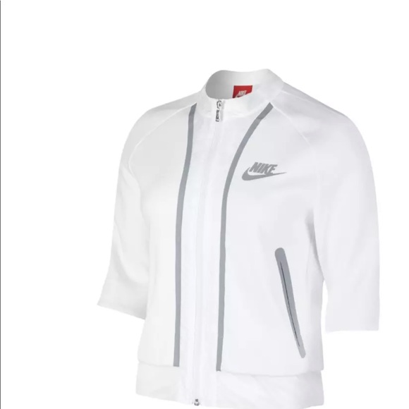 Nike Jackets & Blazers - Nike tech fleece crop zip jacket white sz XLarge